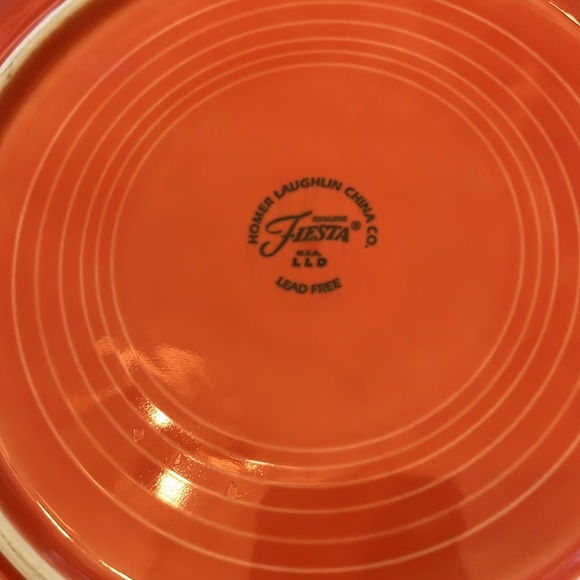 Vintage Homer Laughlin Fiesta Wear Orange 10.5 inch Round Dinner Plate Set of 3 - Picture 5 of 5